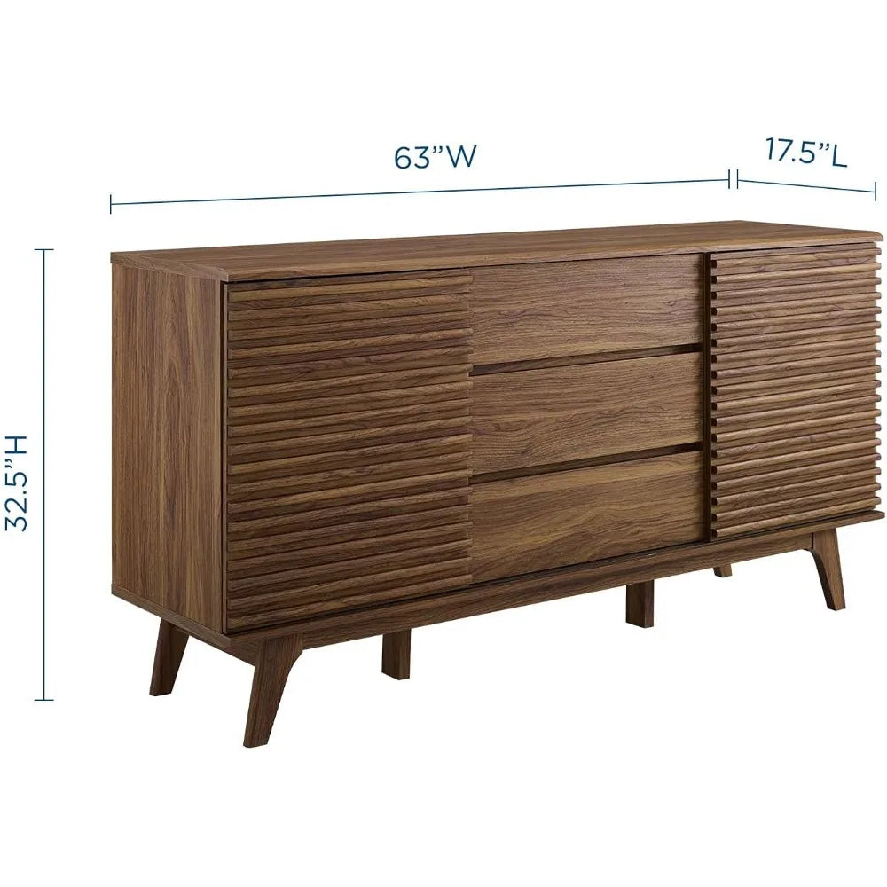 63" Mid-Century Modern Sideboard Buffet Table