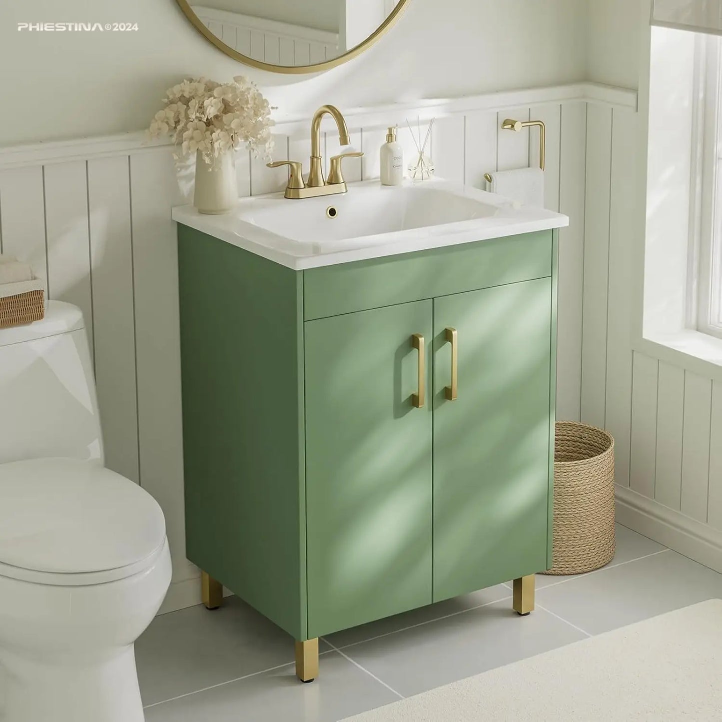 24" Bathroom Vanity with 2 Soft Close Doors and Drawers