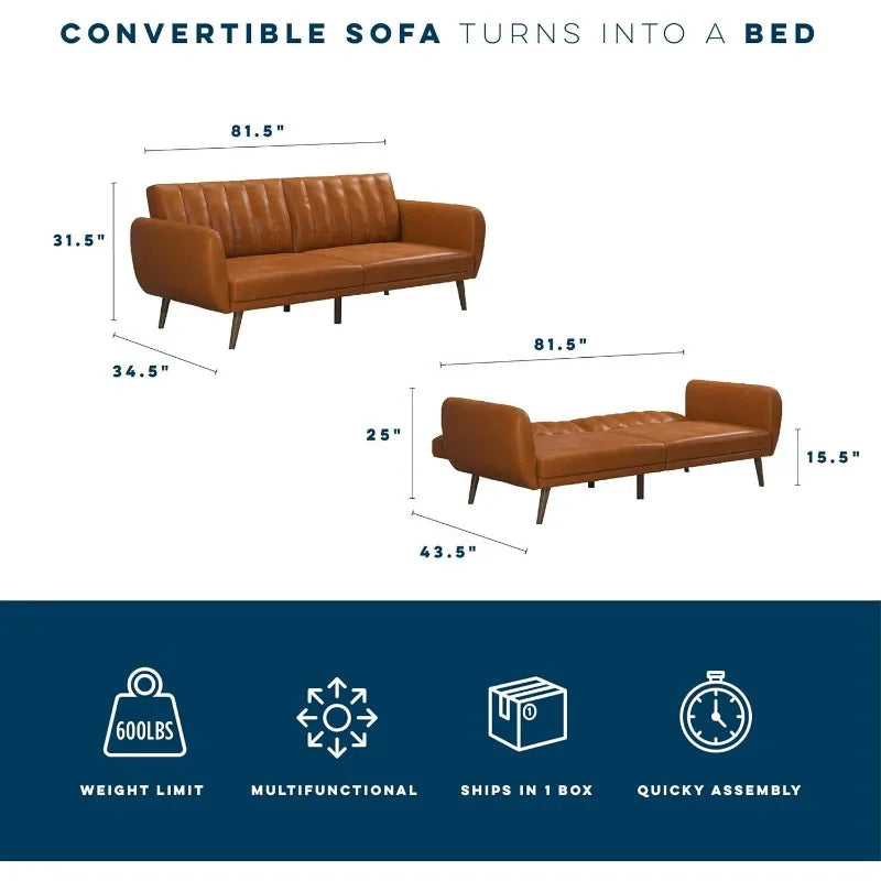 Faux Leather Sofa Bed