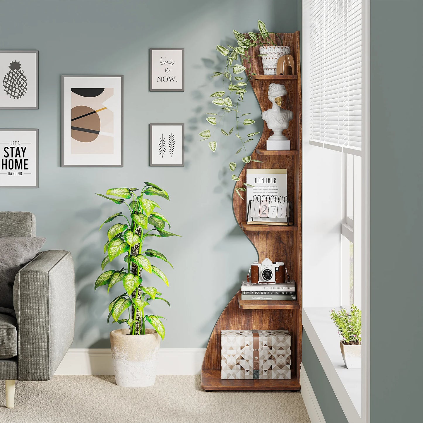 Modern Wavy Corner Shelf