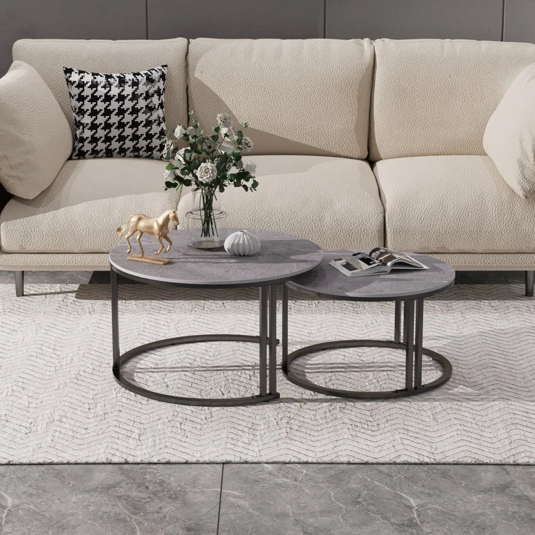 Round Marble Coffee & End Table