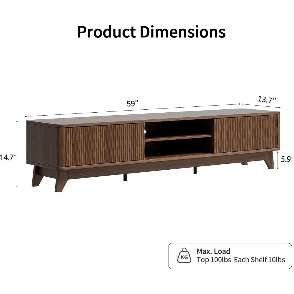 59" BOHO Textured Entertainment Center