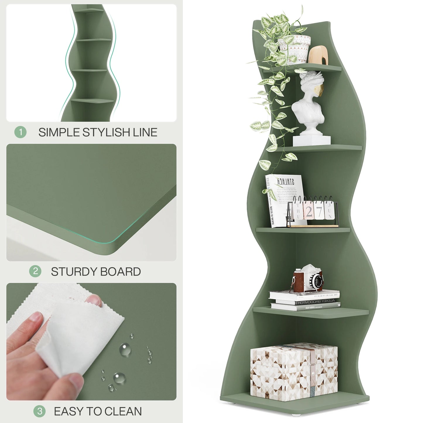 Modern Wavy Corner Shelf