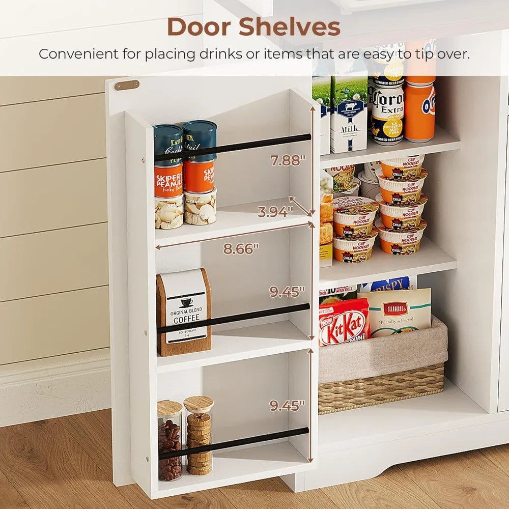 71" Barn-Style Kitchen Hutch Pantry