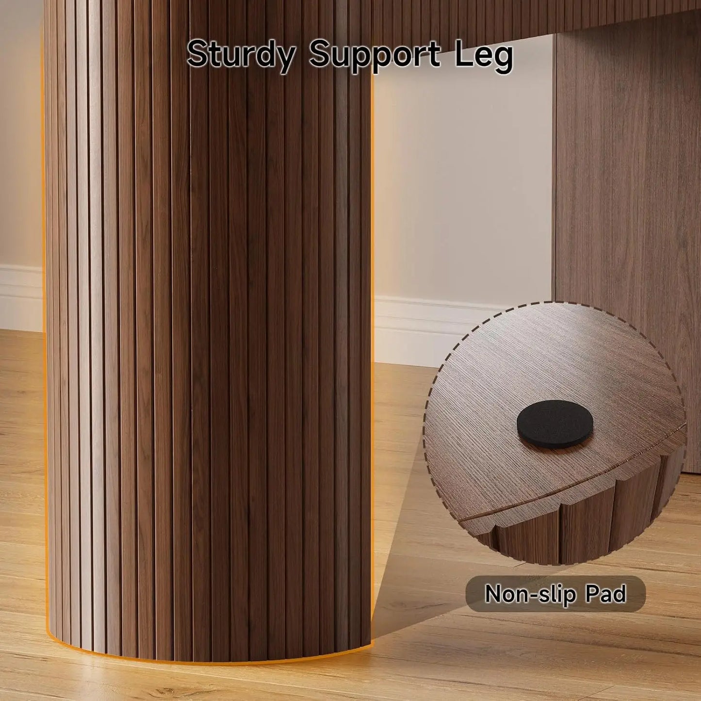 55" Fluted Console Table with 2 Drawers