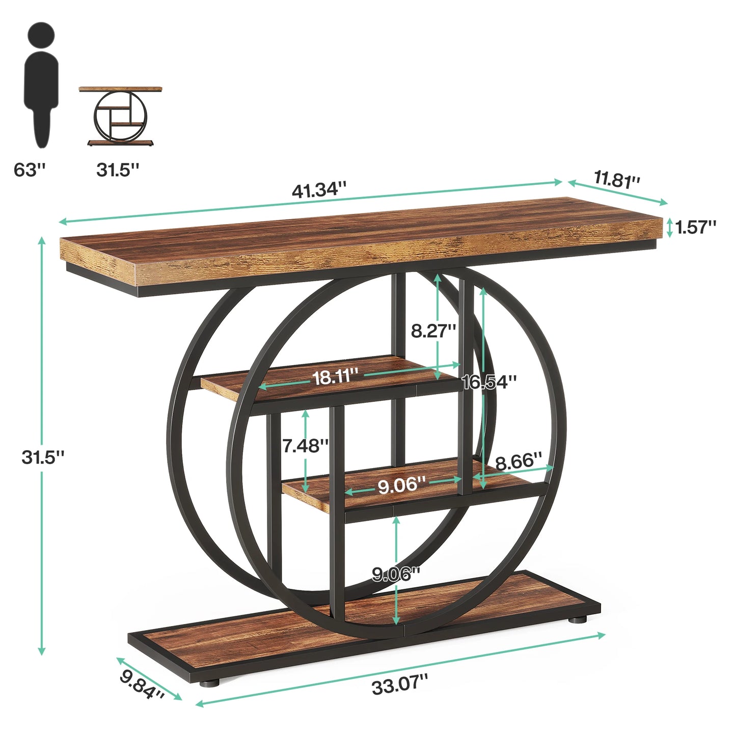 41.3" 4-Tier Console Table
