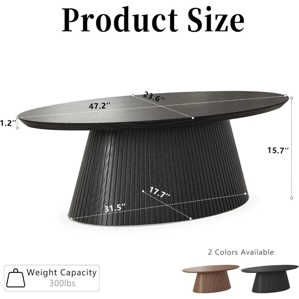 Fluted Oval Coffee Table