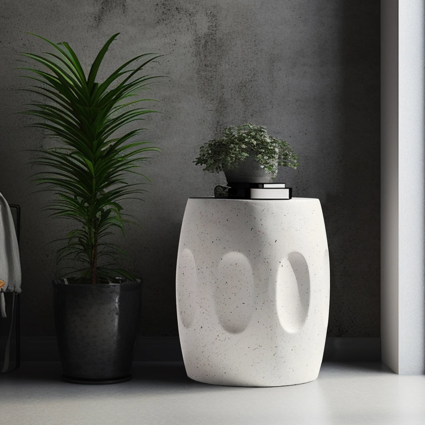 18" Unique Concrete End Table