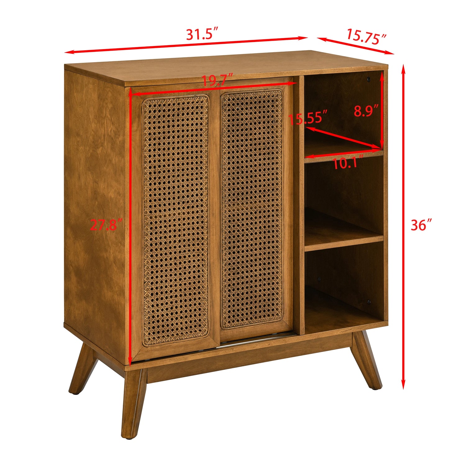 Mid Century Modern Rattan Sideboard Cabinet
