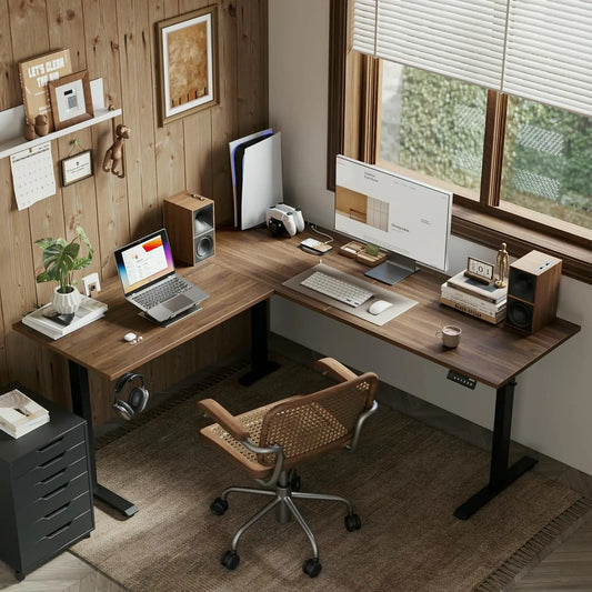 L Shaped Adjustable Standing Desk