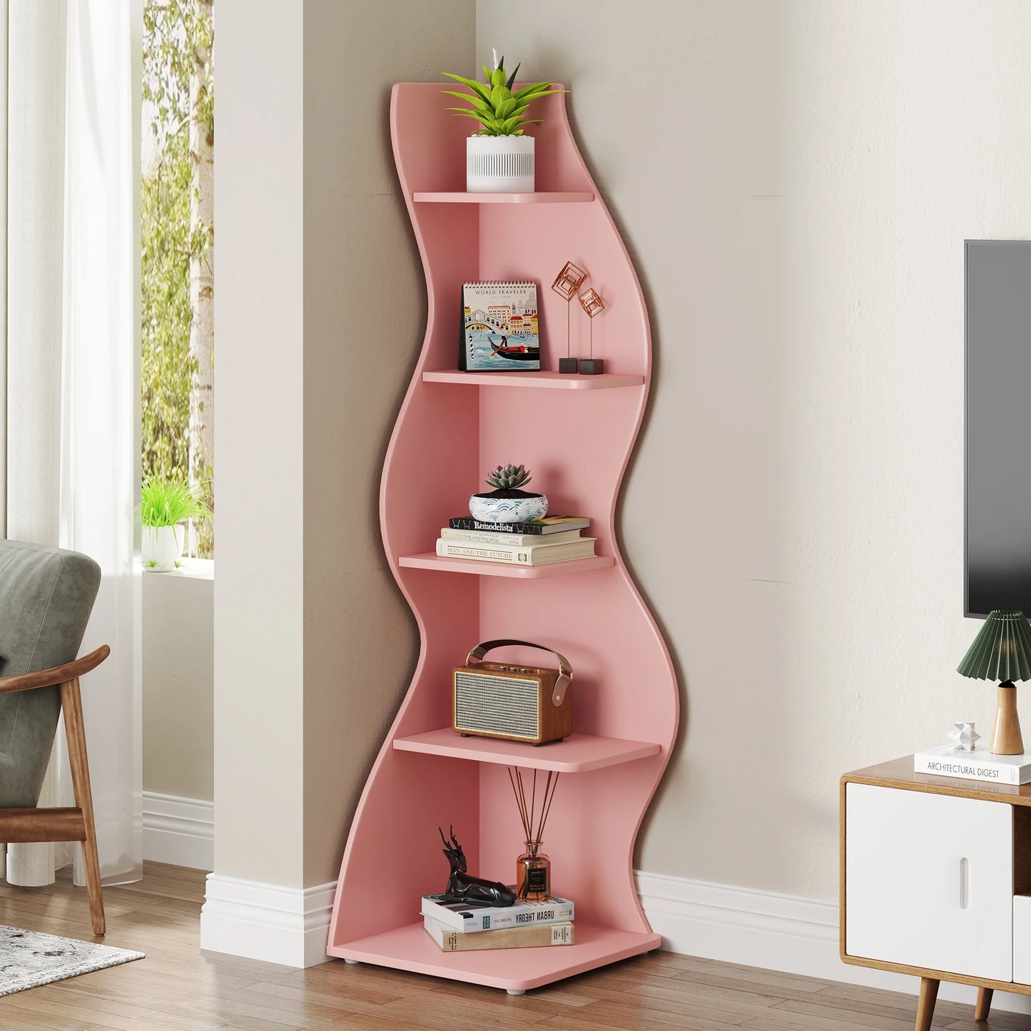 Modern Wavy Corner Shelf