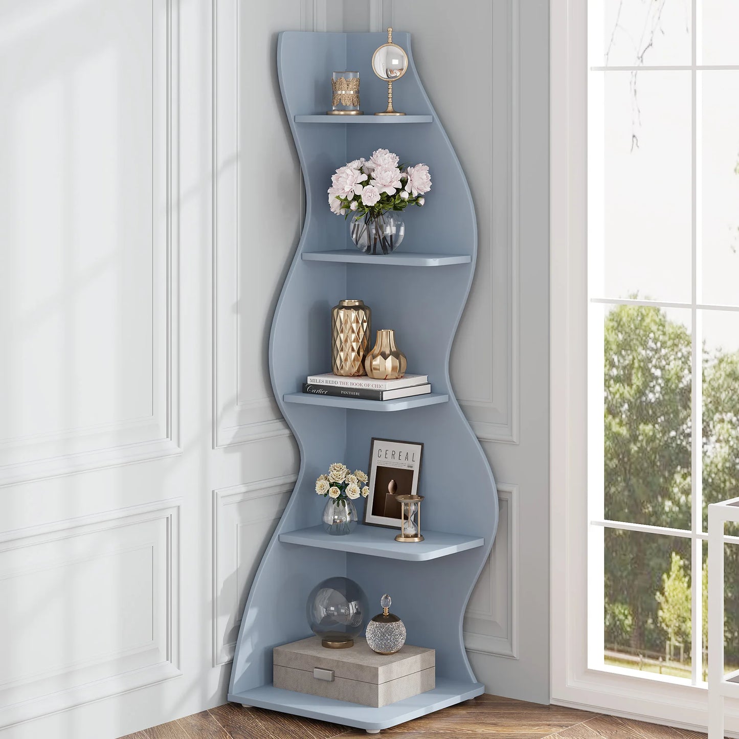 Modern Wavy Corner Shelf