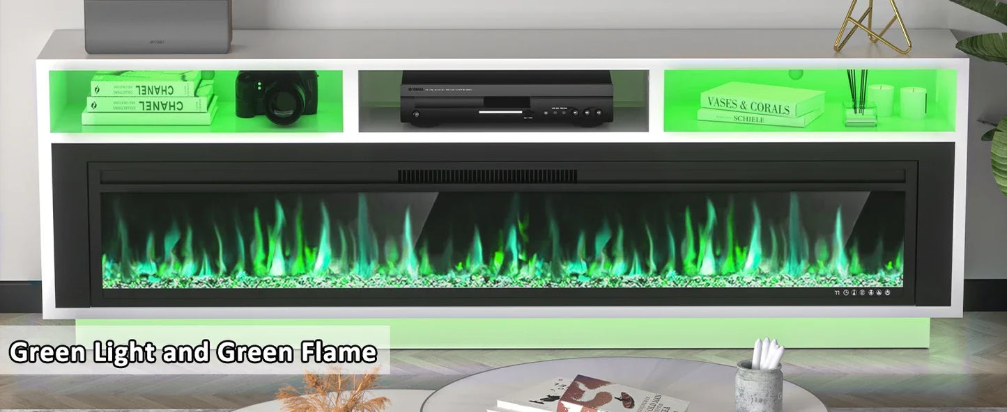 Electric Fireplace LED Light Entertainment Center