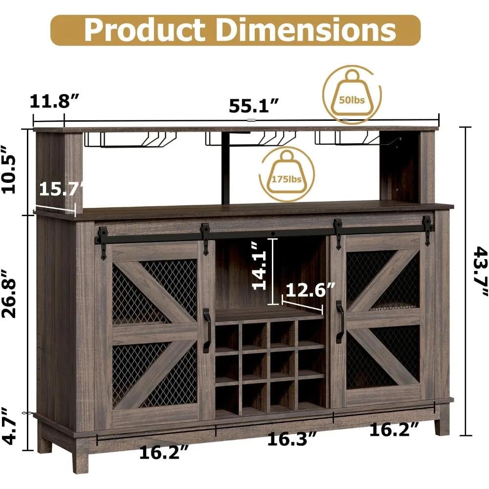 55" Farmhouse Buffet Table
