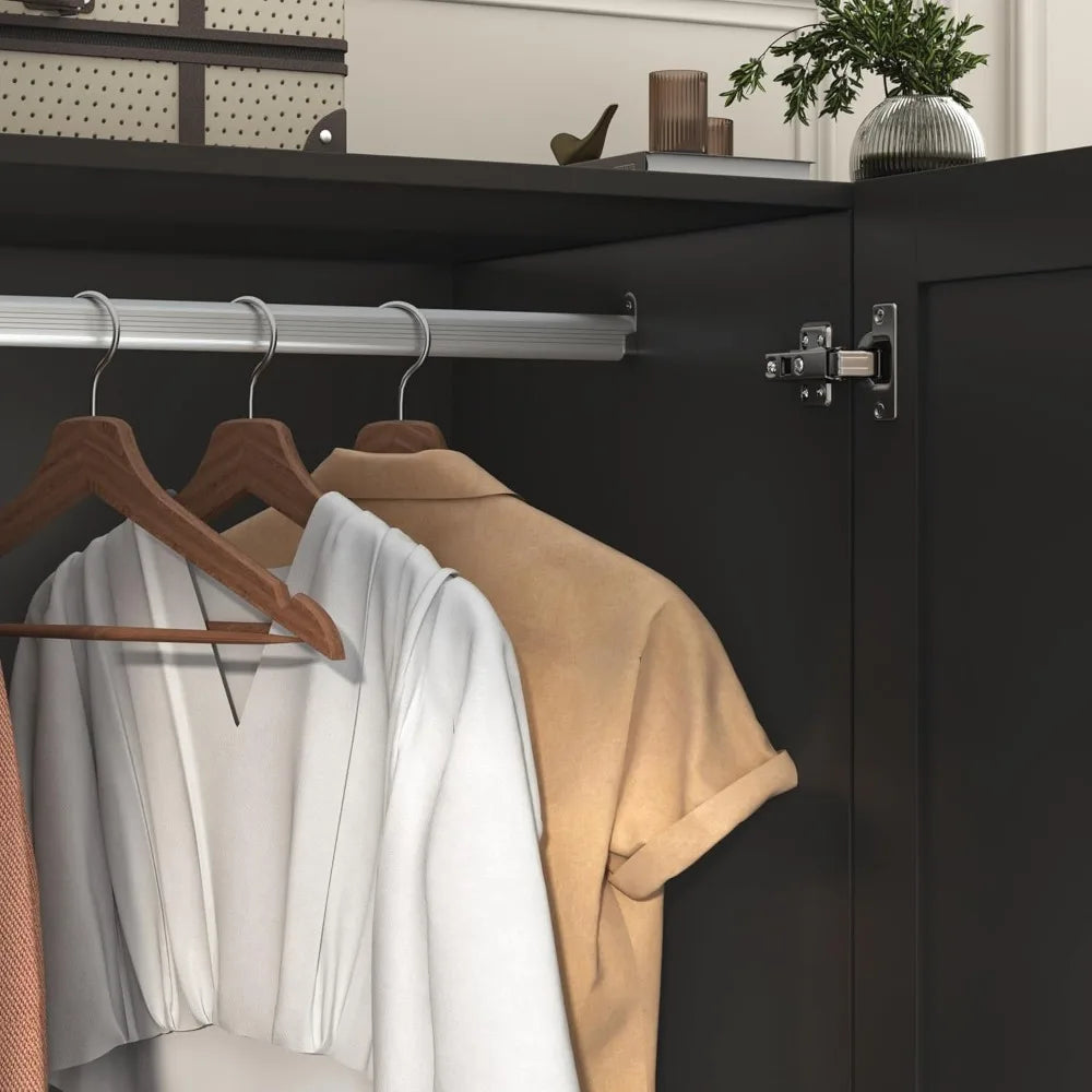 3 Door Armoire Wardrobe Closet with Drawers & Mirrors