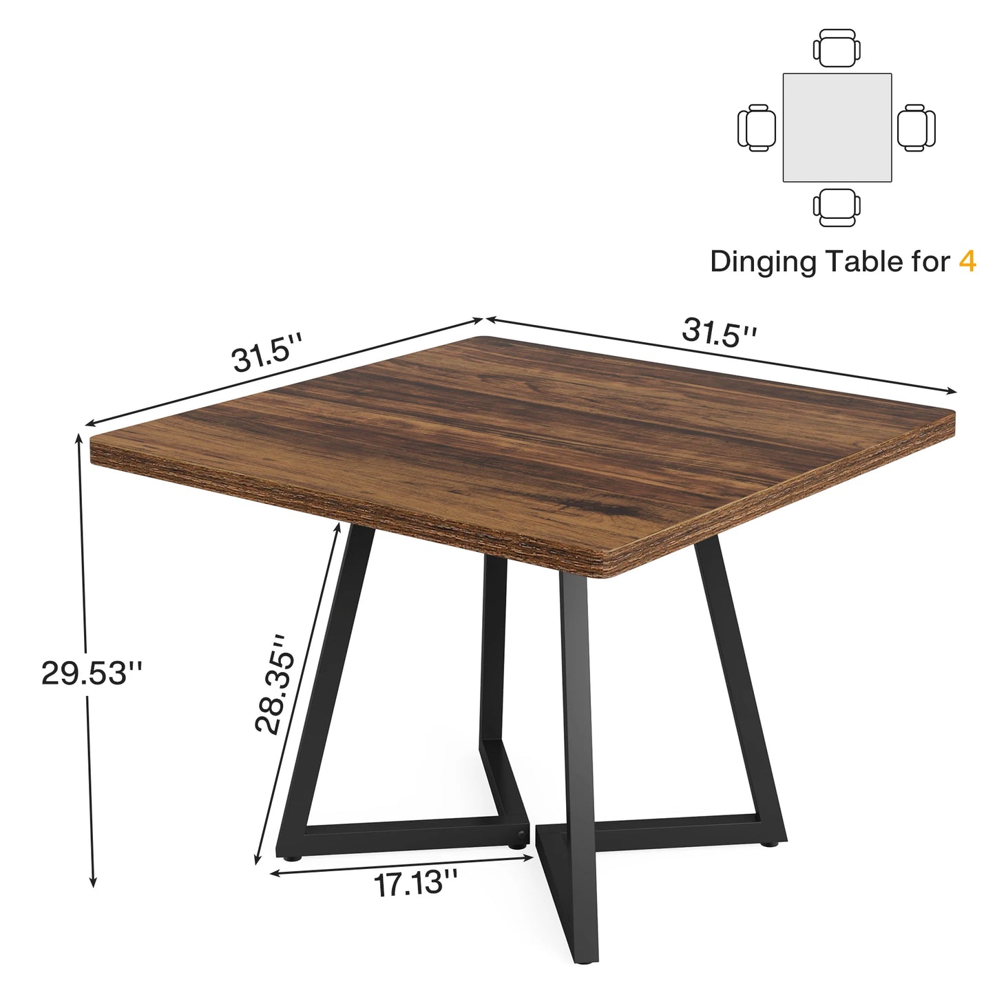 31.5" Square Dining Table