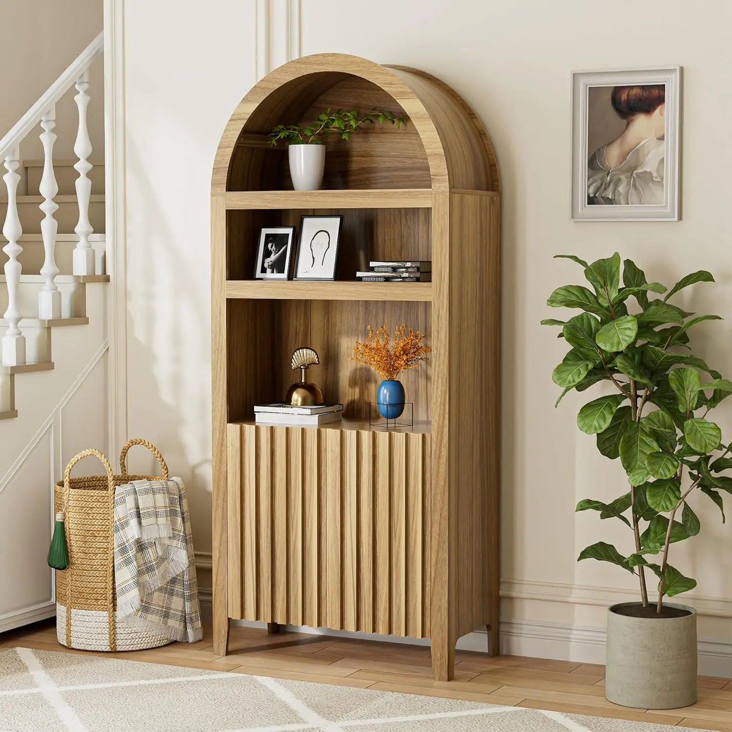 71" Tall Arched Display Cabinet