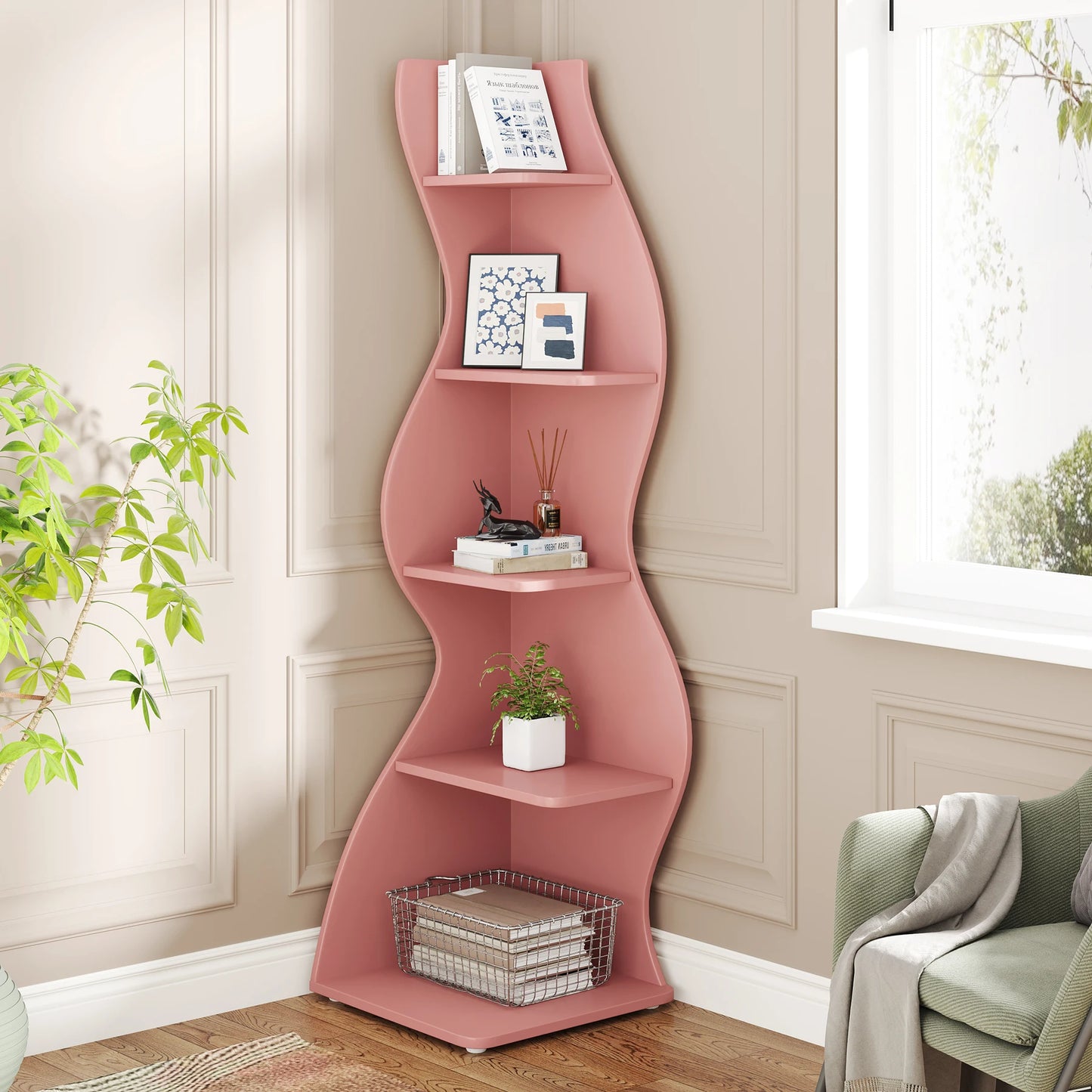 Modern Wavy Corner Shelf