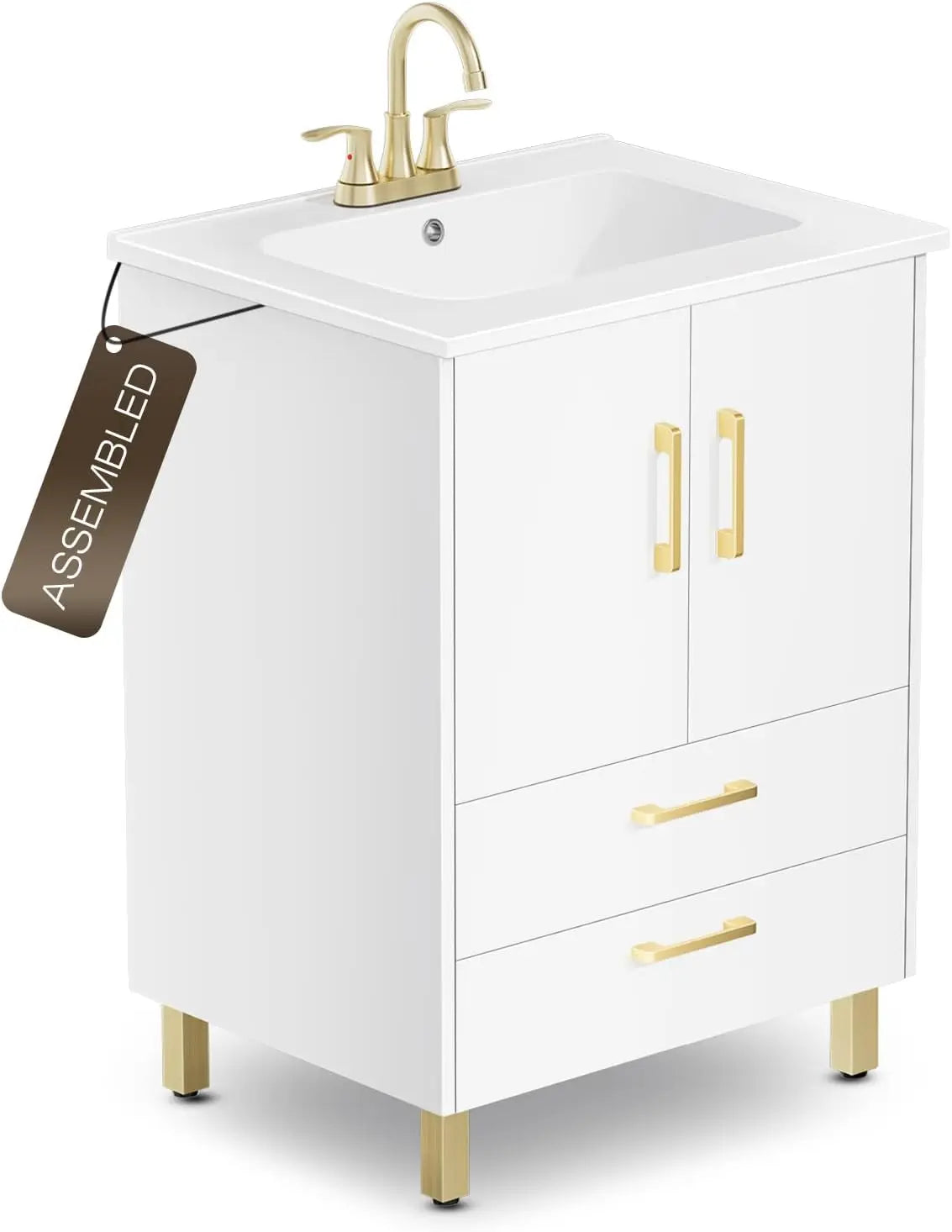 24" Bathroom Vanity with 2 Soft Close Doors and Drawers