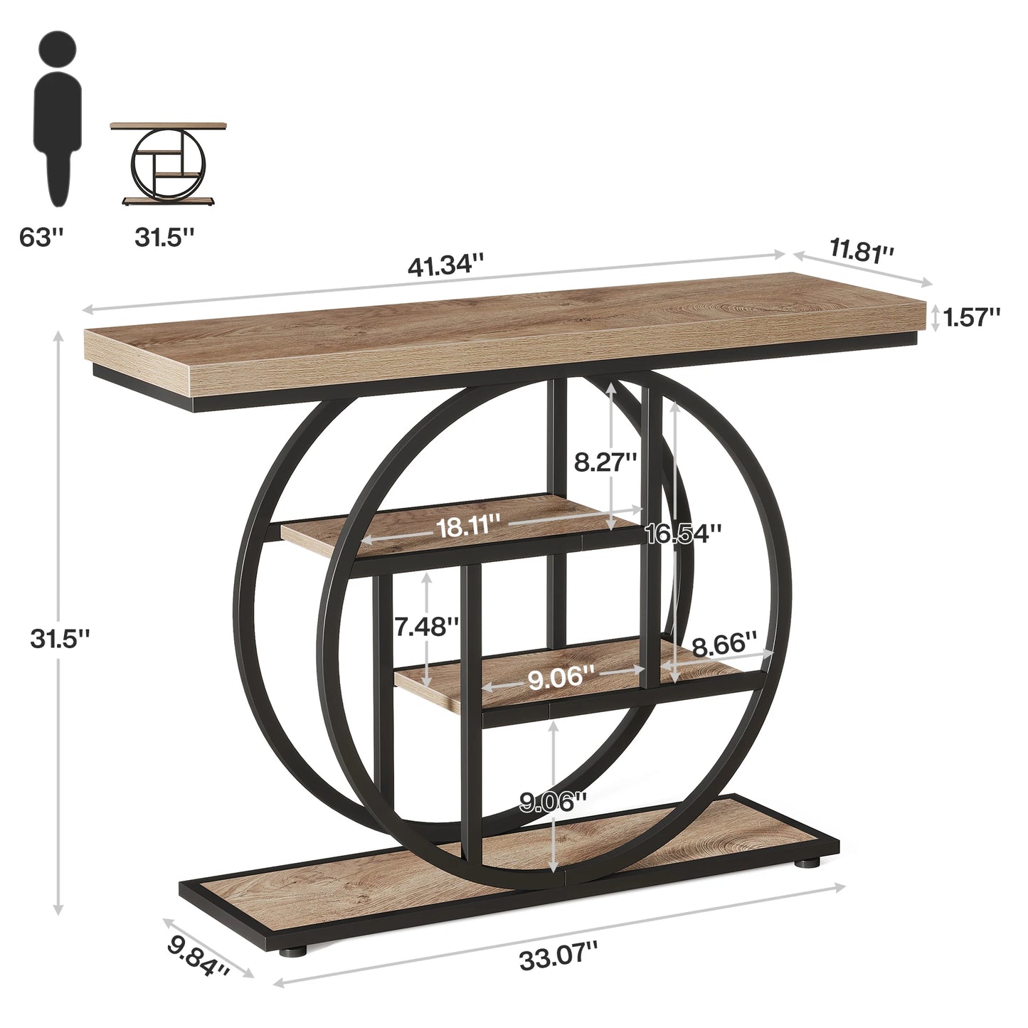 41.3" 4-Tier Console Table