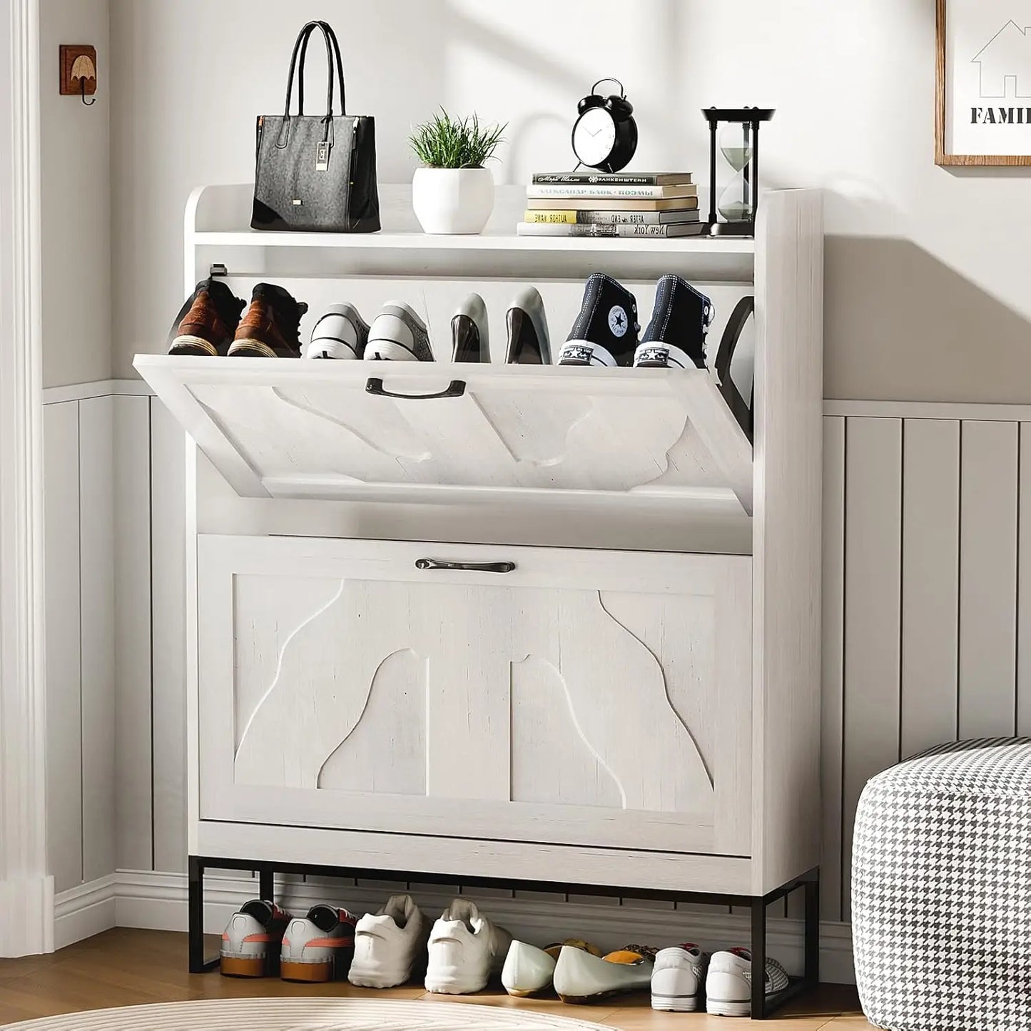 Shoe Storage With Flip Drawer