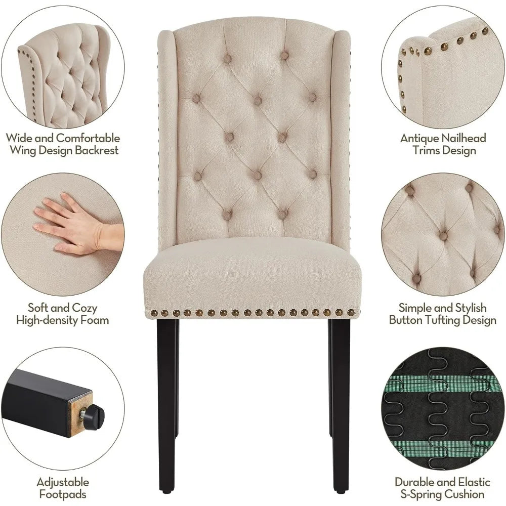 Tufted Dining Chairs Set of 6