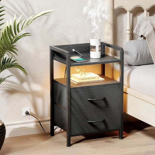 LED Charging Station Nightstand