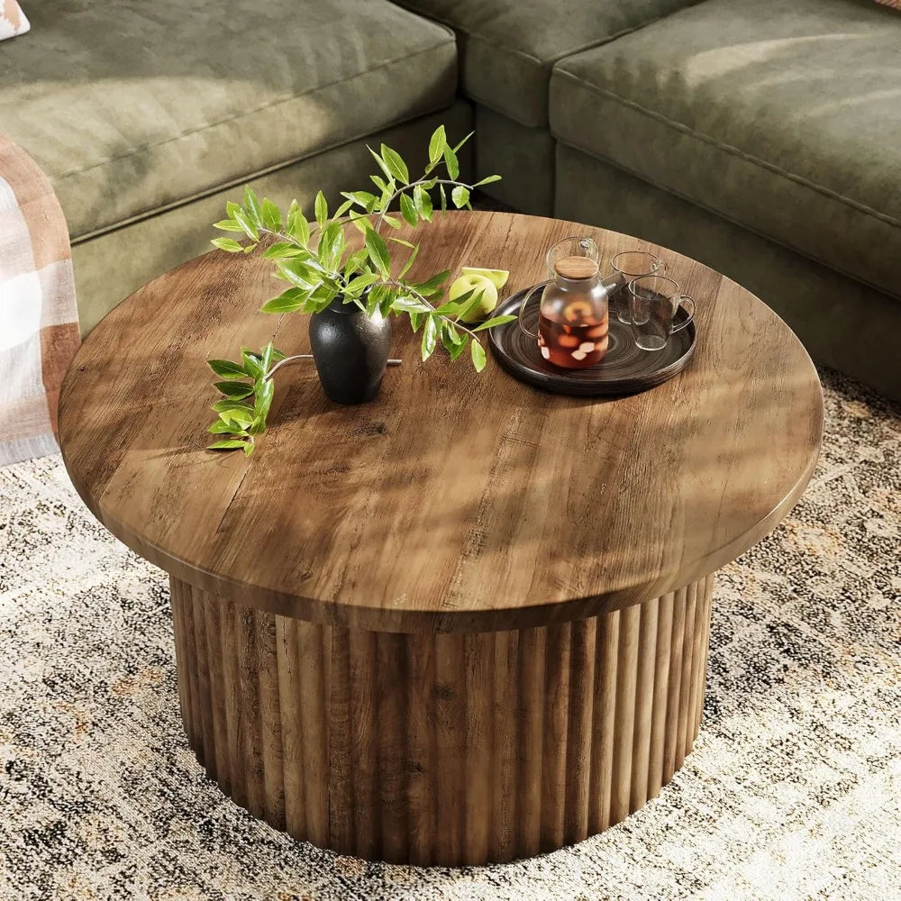 31.5" Fluted Drum Coffee Table