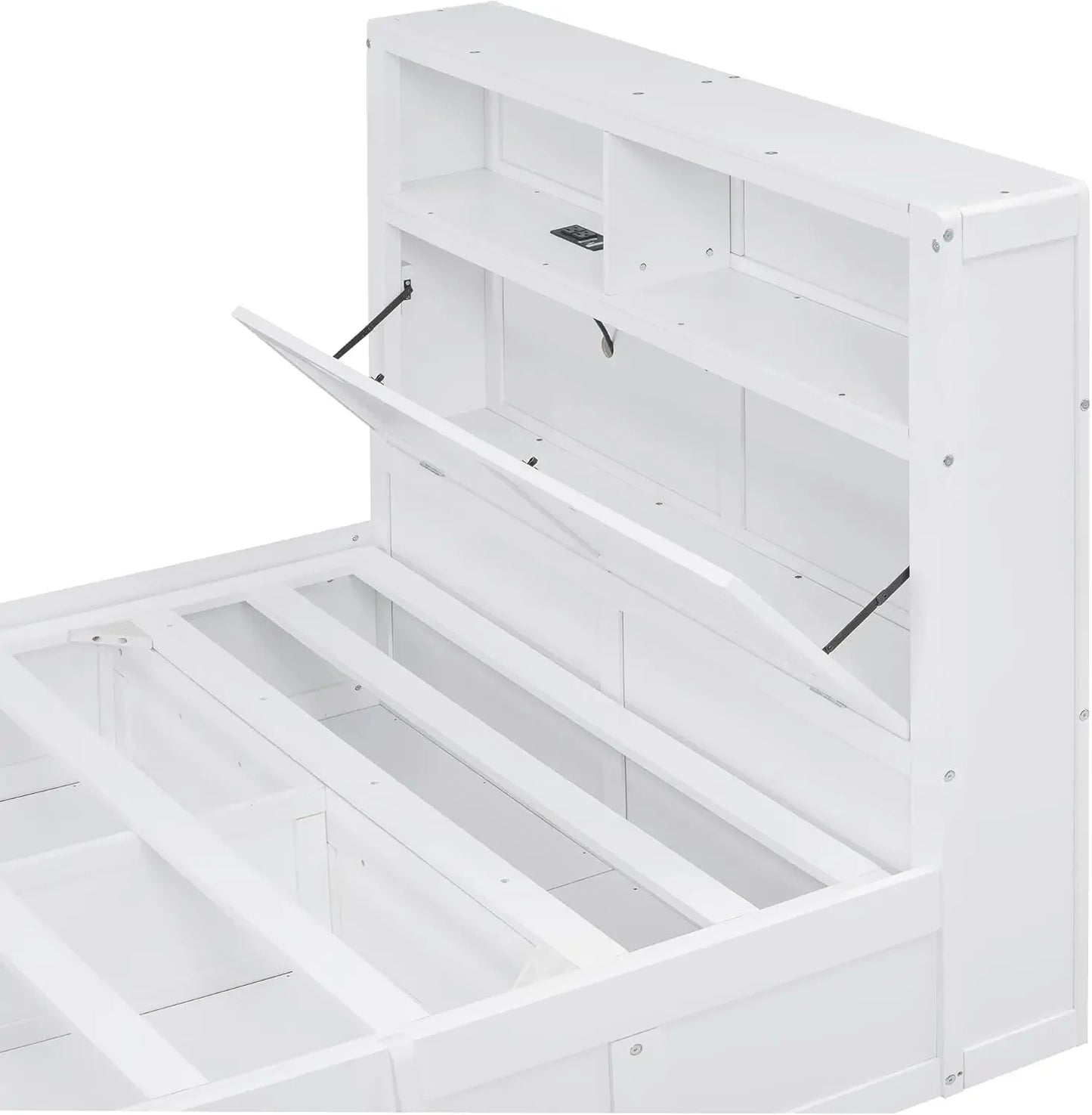 Hydraulic Platform with LED Headboard Bed