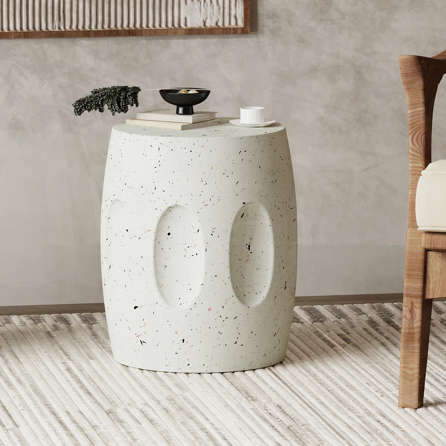 18" Unique Concrete End Table
