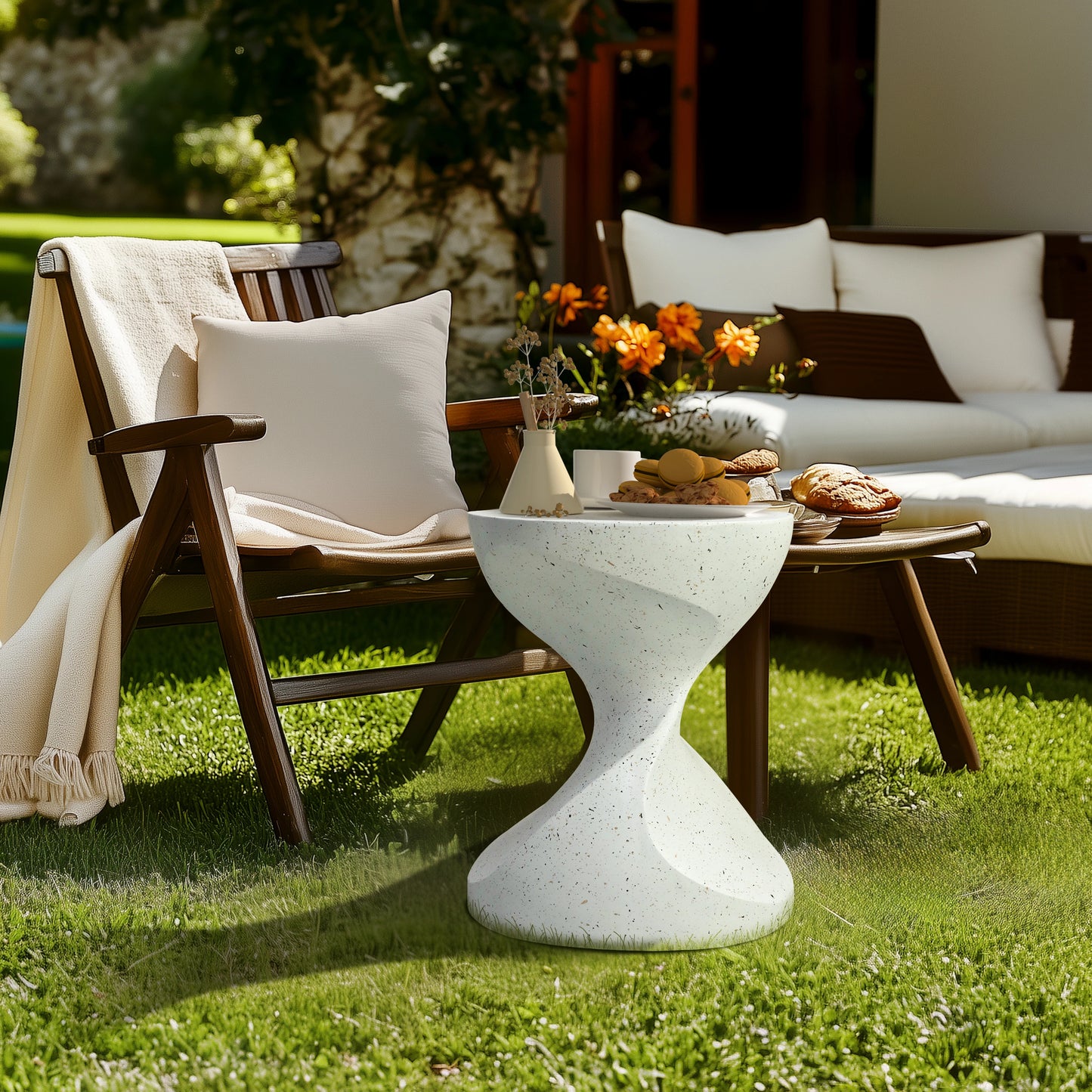 Hourglass Shaped End Table