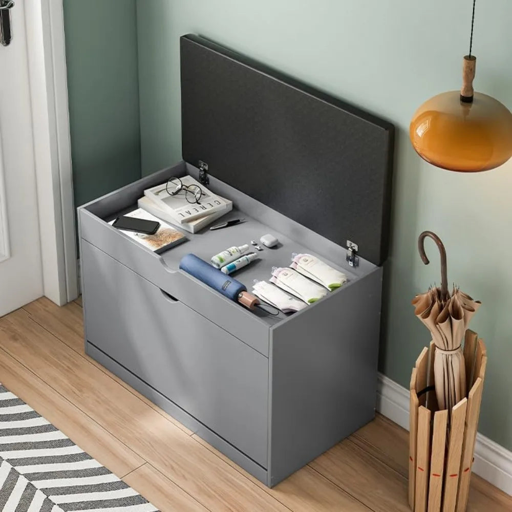 Entryway Shoe Bench with 3-Tier Rack