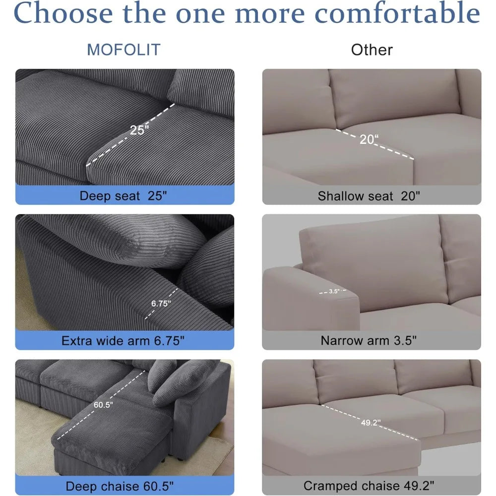 143“ Oversized Sectional