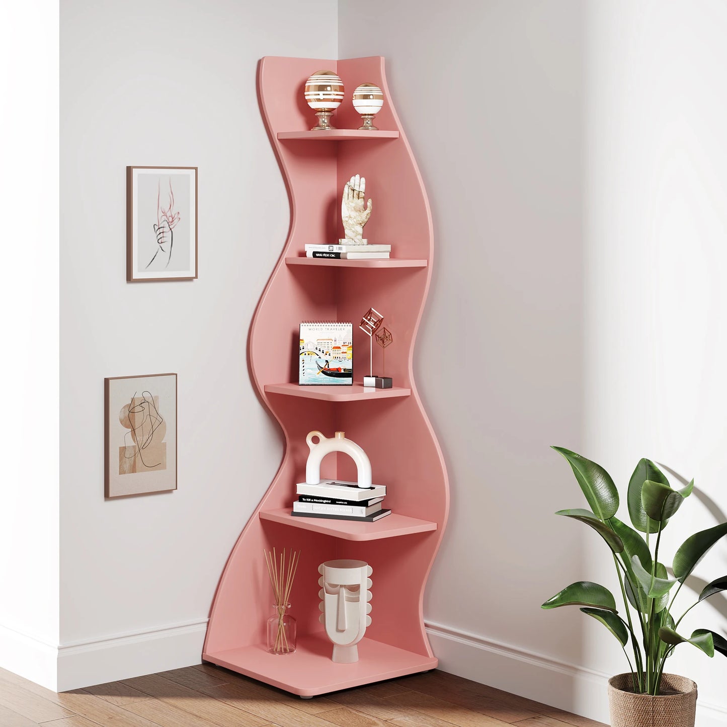 Modern Wavy Corner Shelf