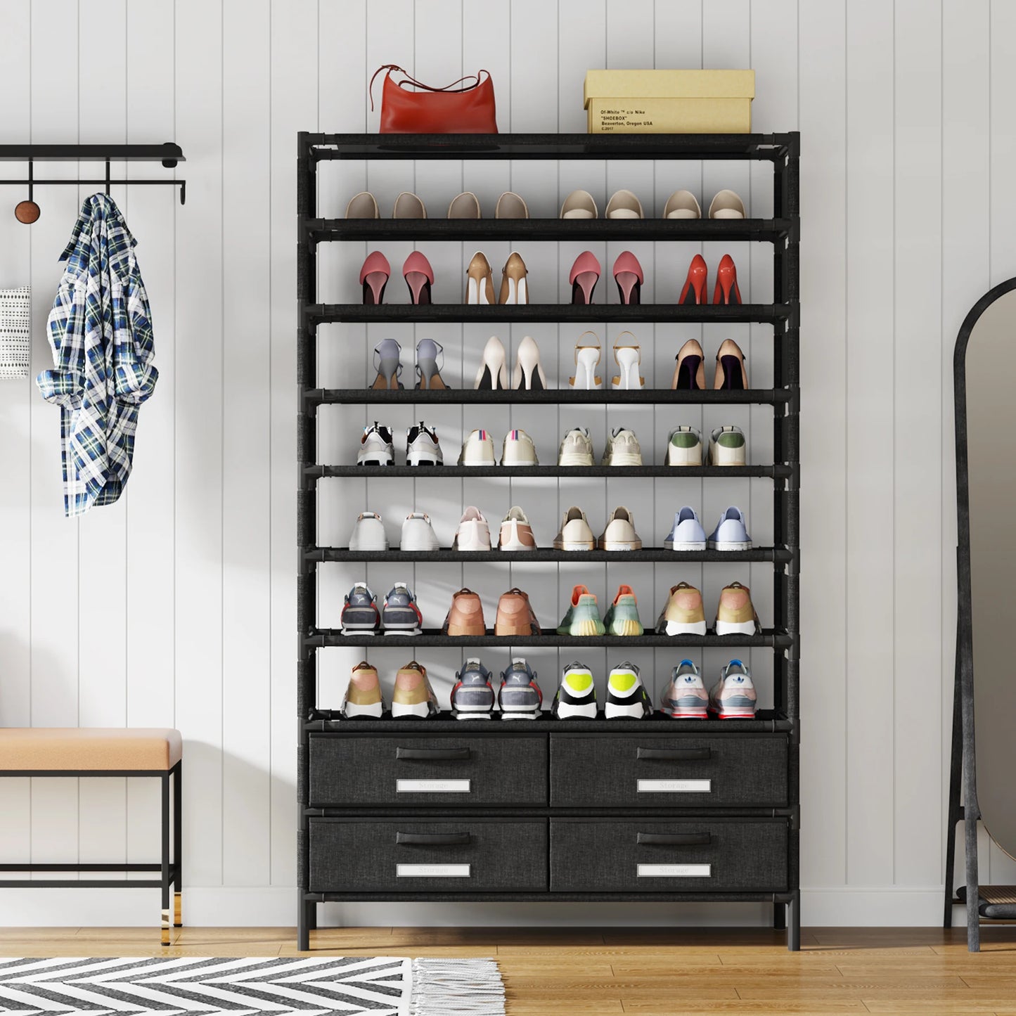 7-Tier Shoe Rack With 4 Drawers