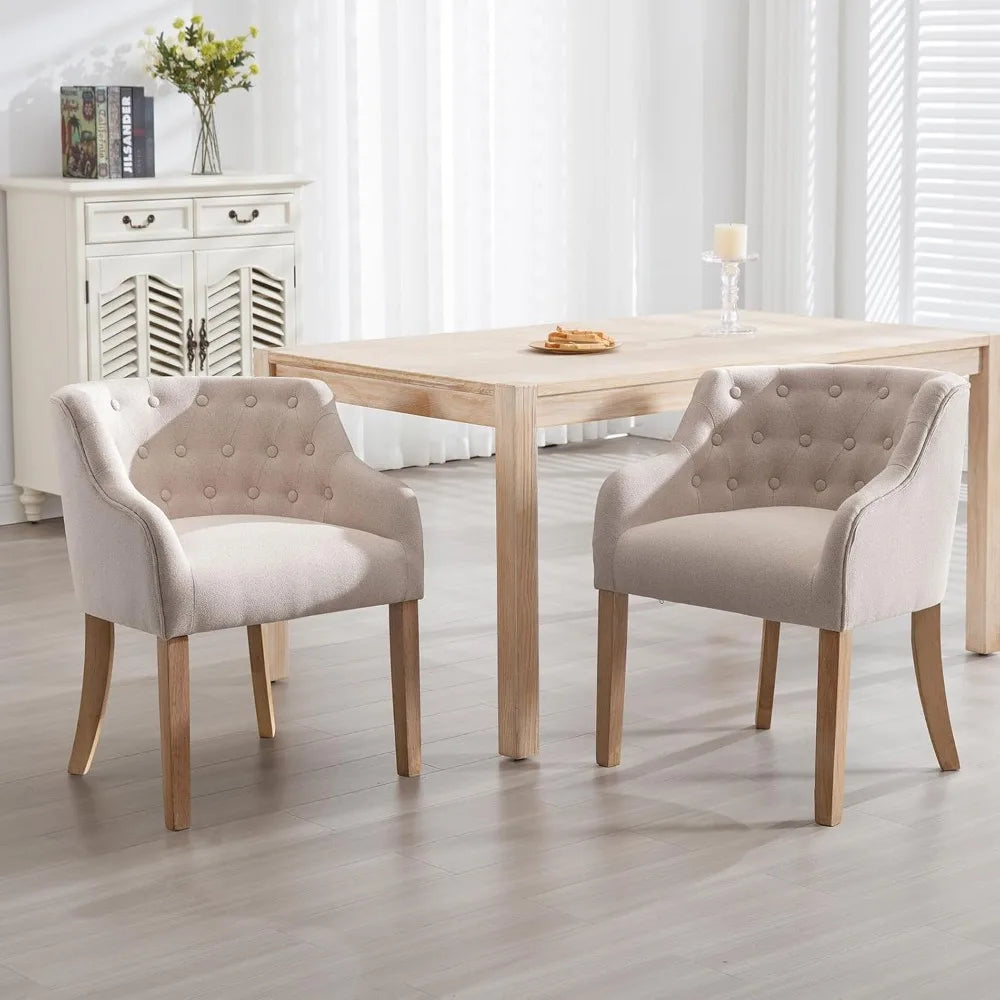Linen Upholstered Dining Chairs Set of 4