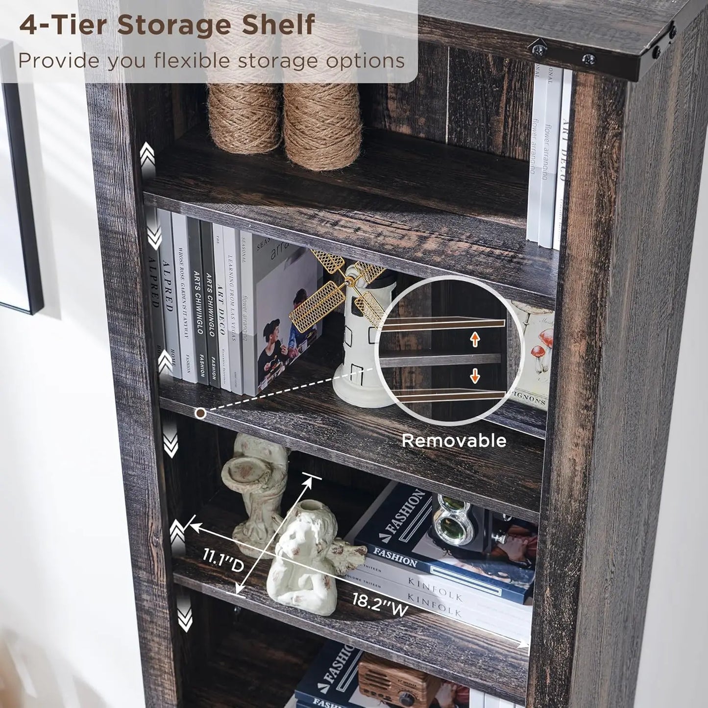 72" Tall Farmhouse Bookcase