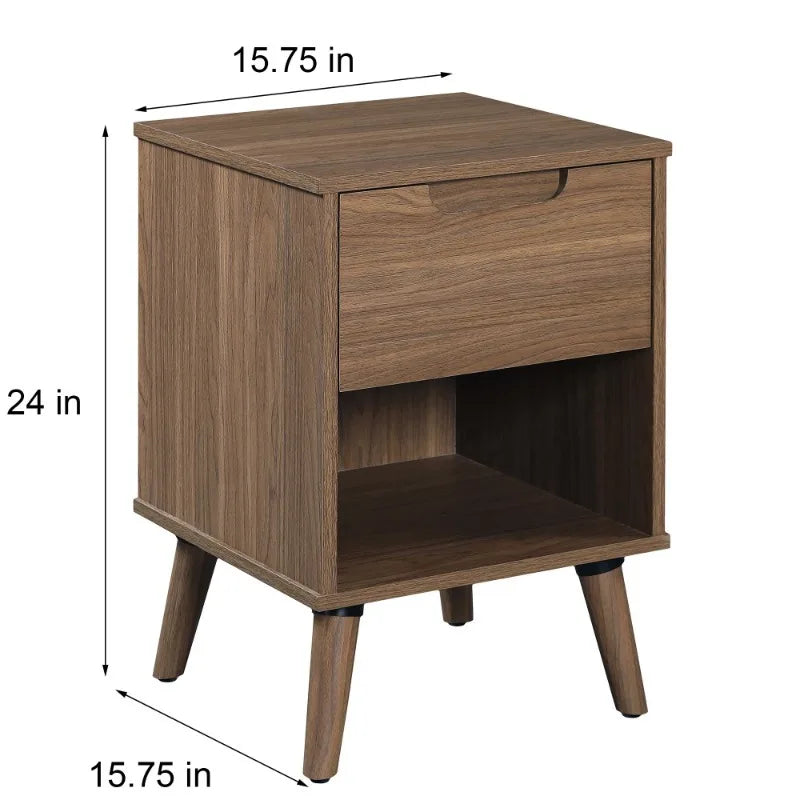 Mid Century Modern Boxy Nightstand/End Table