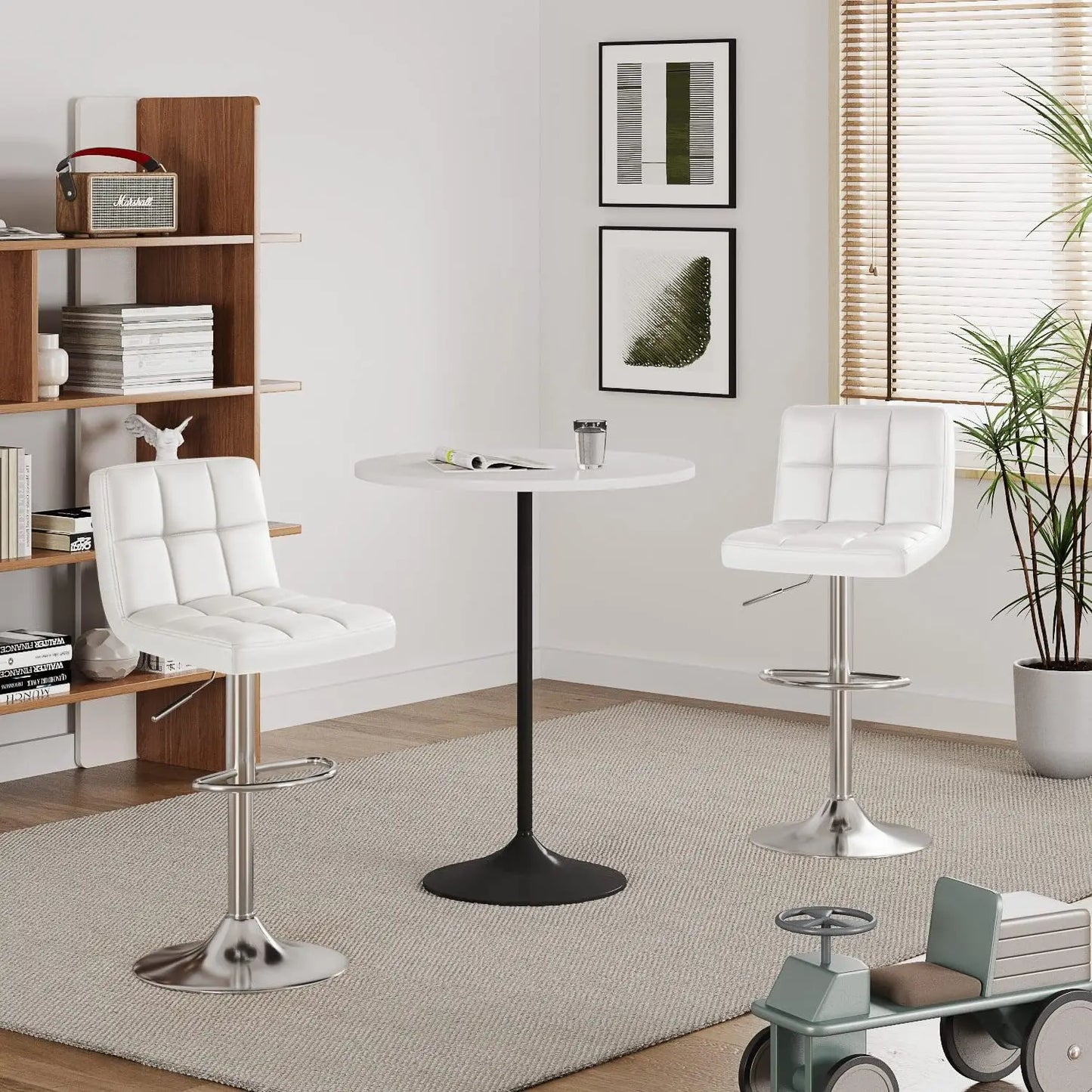 Swivel Hydraulic Bar Stools Set of 2