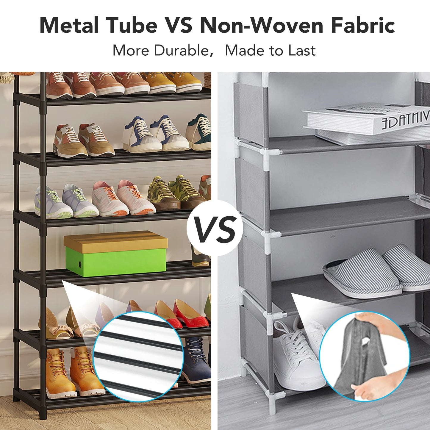 7-Tier Shoe Rack With 4 Drawers