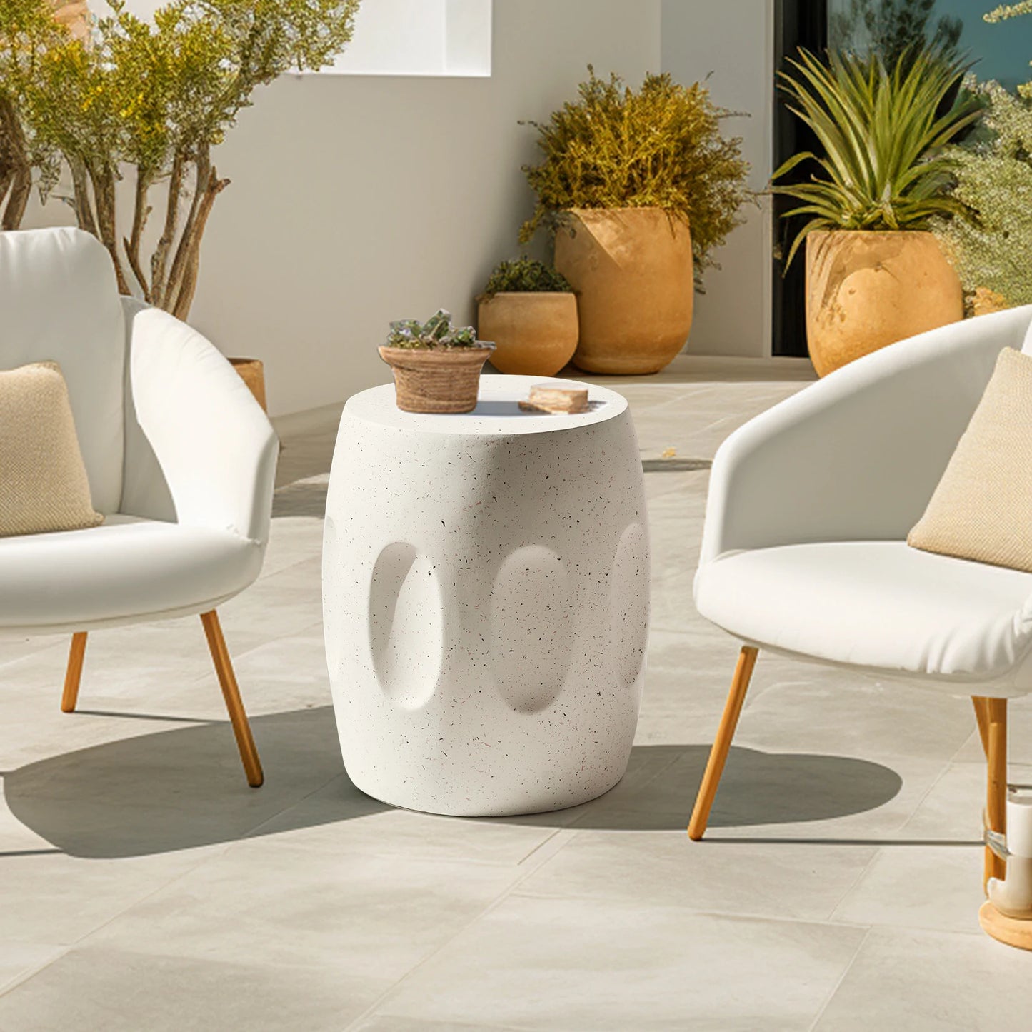 18" Unique Concrete End Table