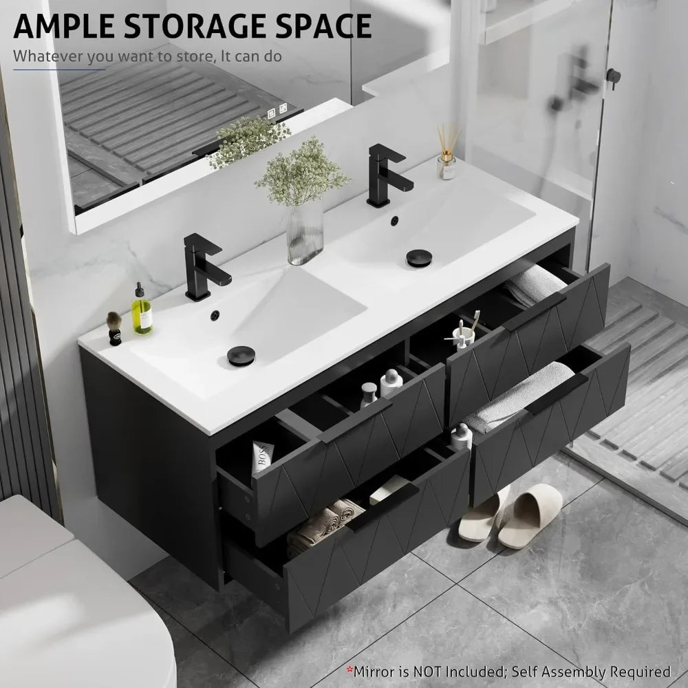 48" Wall-Mounted Floating Vanity with Sink