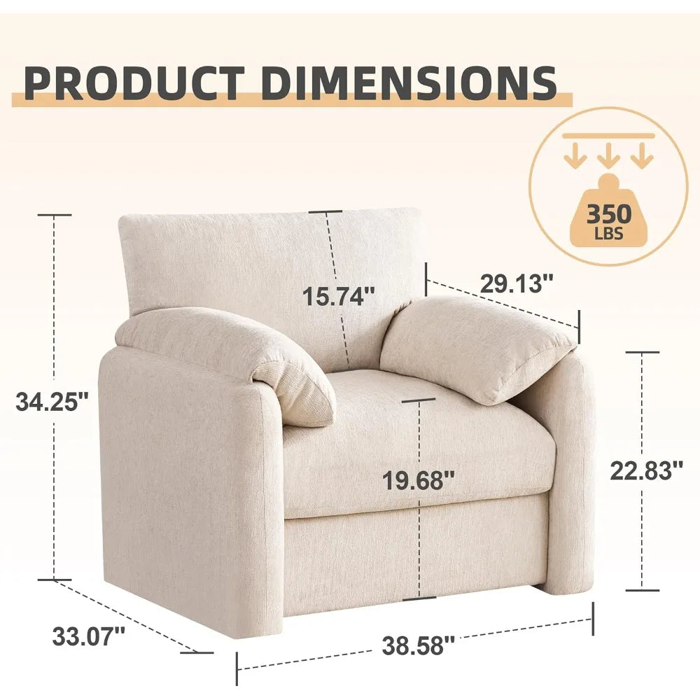 Chenille Oversized Armchair