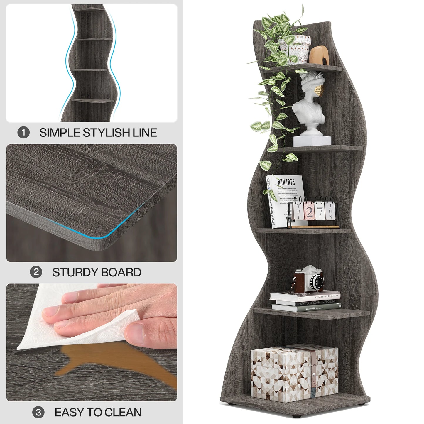 Modern Wavy Corner Shelf