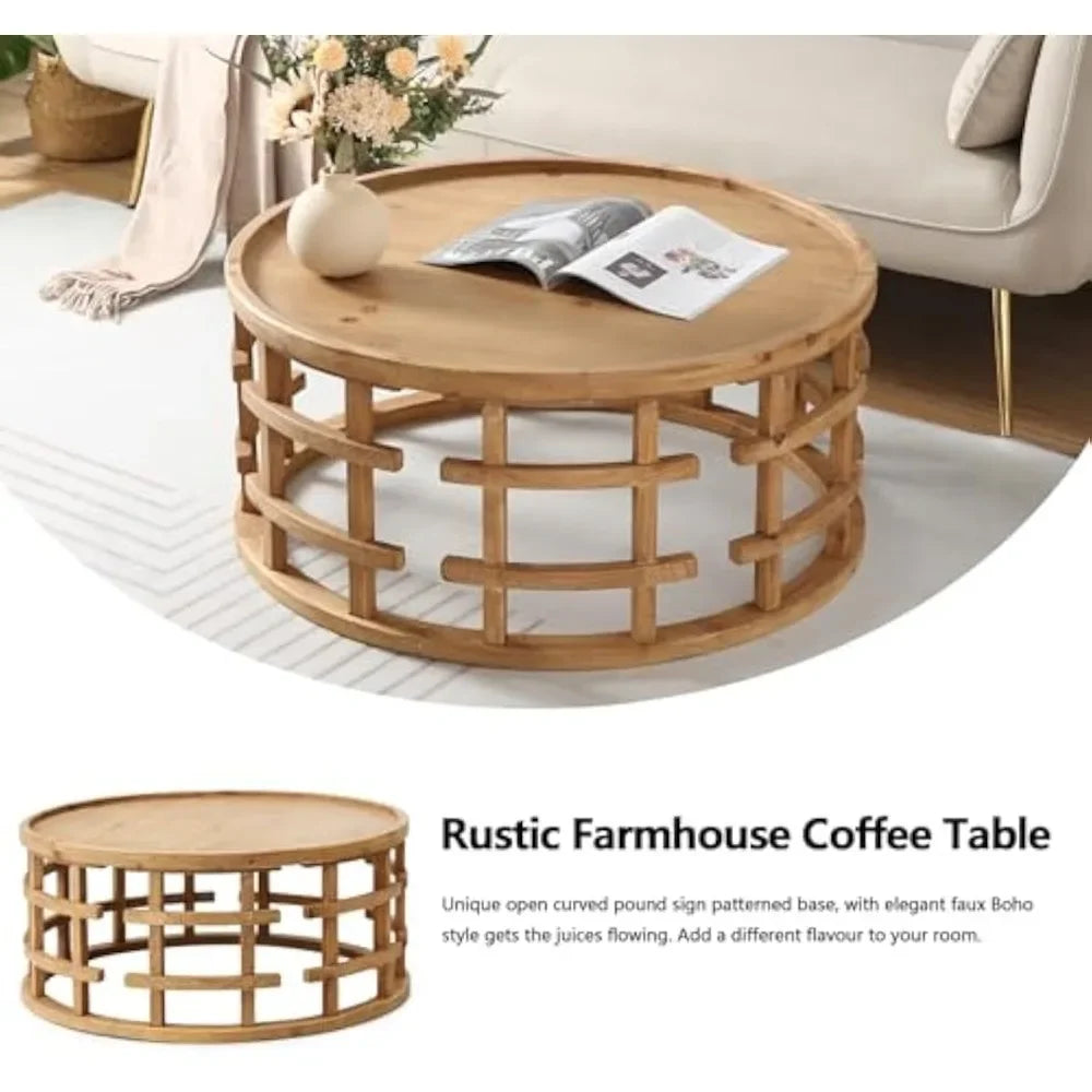 31.5" Farmhouse Round Coffee Table
