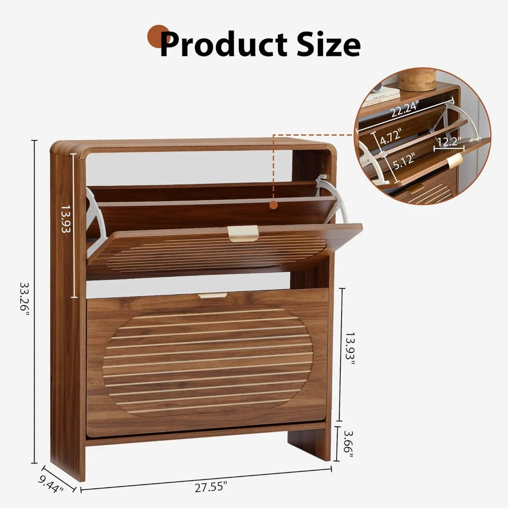 Entryway Shoe Storage Flip Drawers