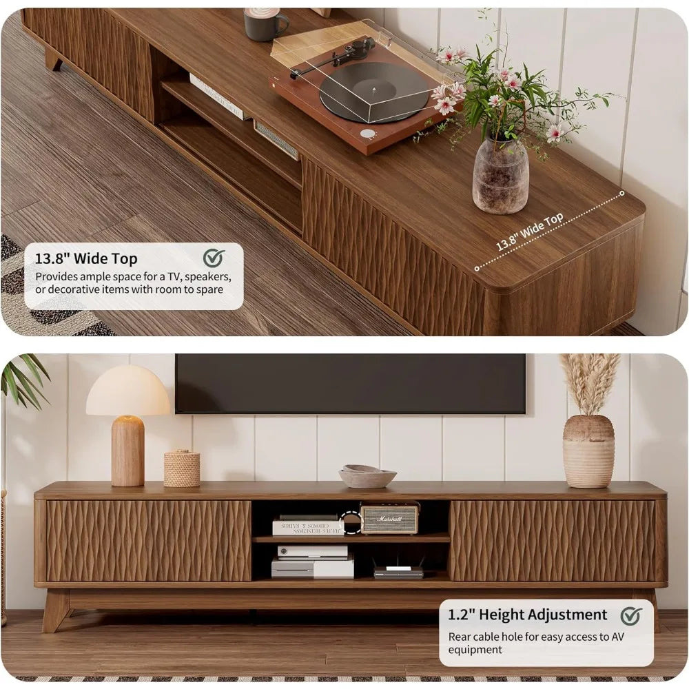 59" BOHO Textured Entertainment Center