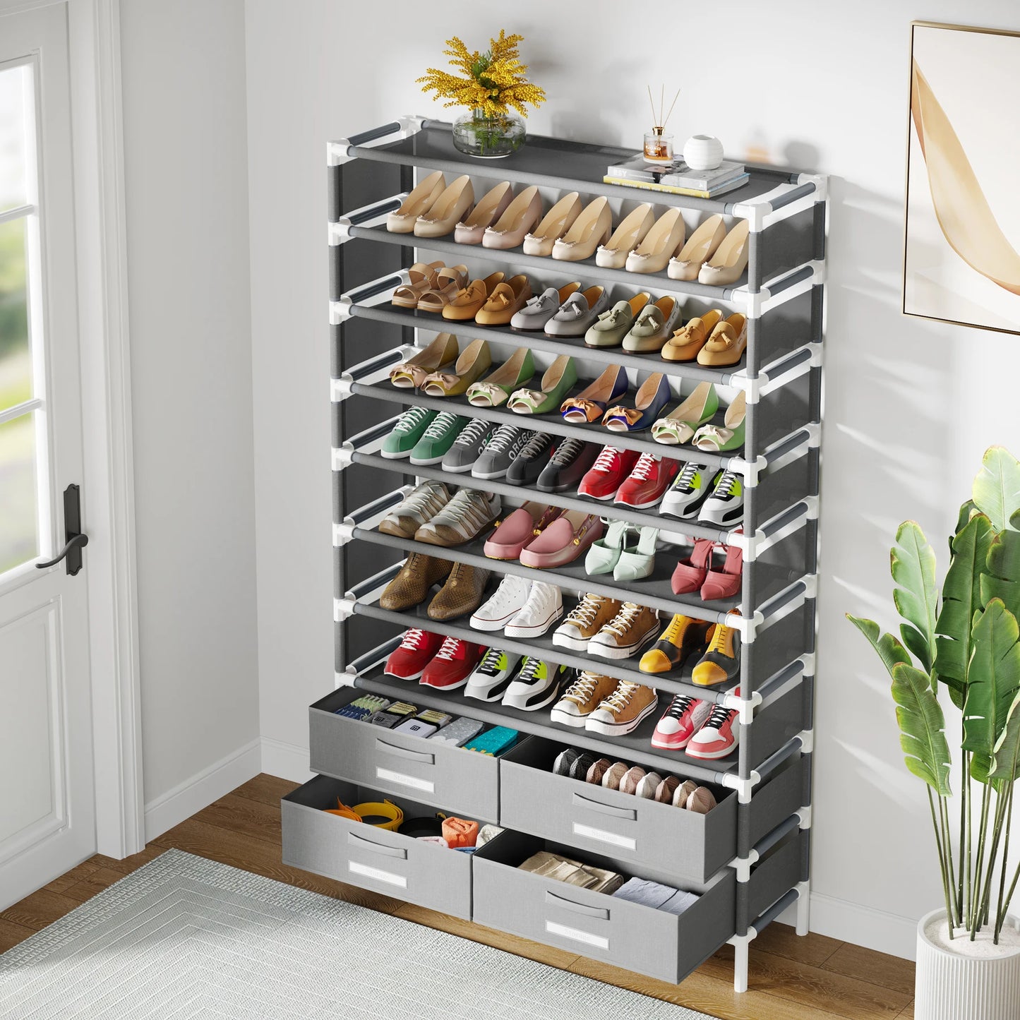 7-Tier Shoe Rack With 4 Drawers