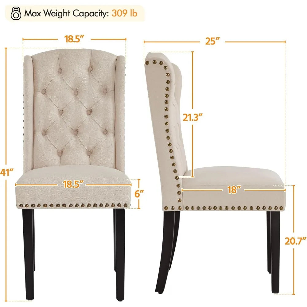 Tufted Dining Chairs Set of 6