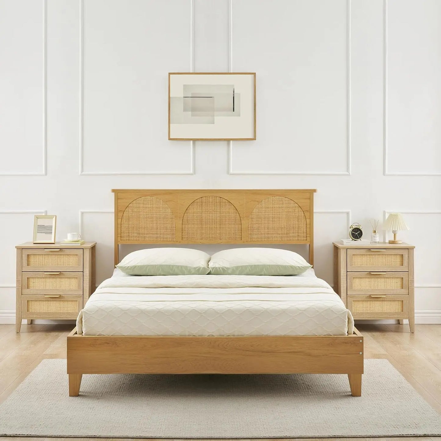 BOHO Rattan Nightstand